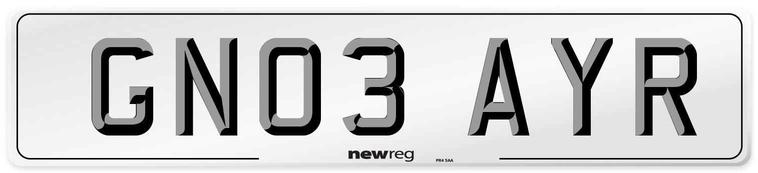 GN03 AYR Number Plate from New Reg